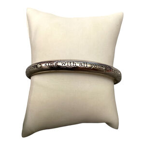 Brighton Silver Encouraging Tone Engraved Bangle Bracelet 3035
